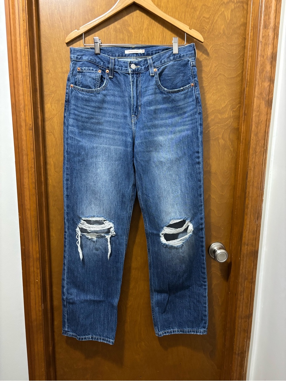 Levi's Distressed Blue Boyfriend Jeans
